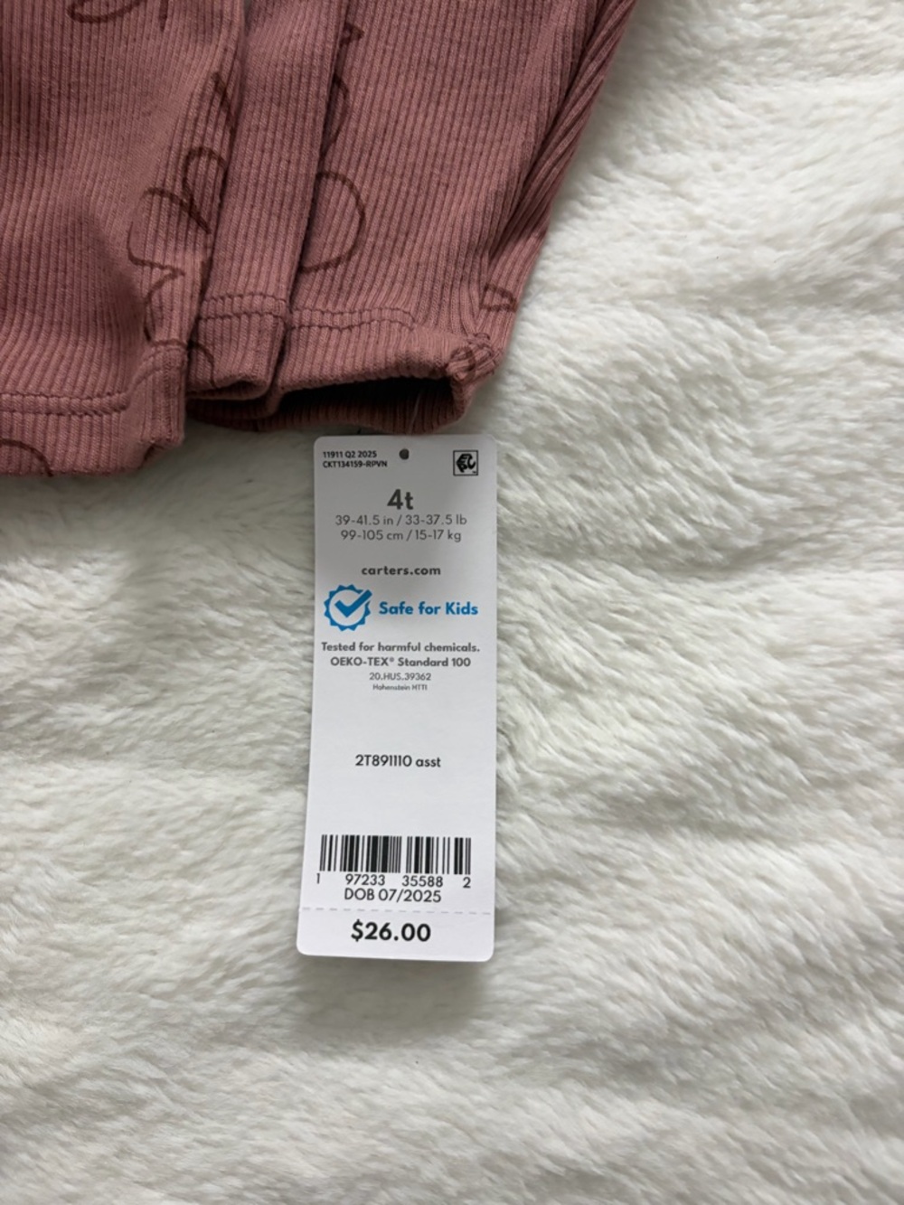 Carter's Dusty Rose Floral Ribbed Set - Picture 5 of 5
